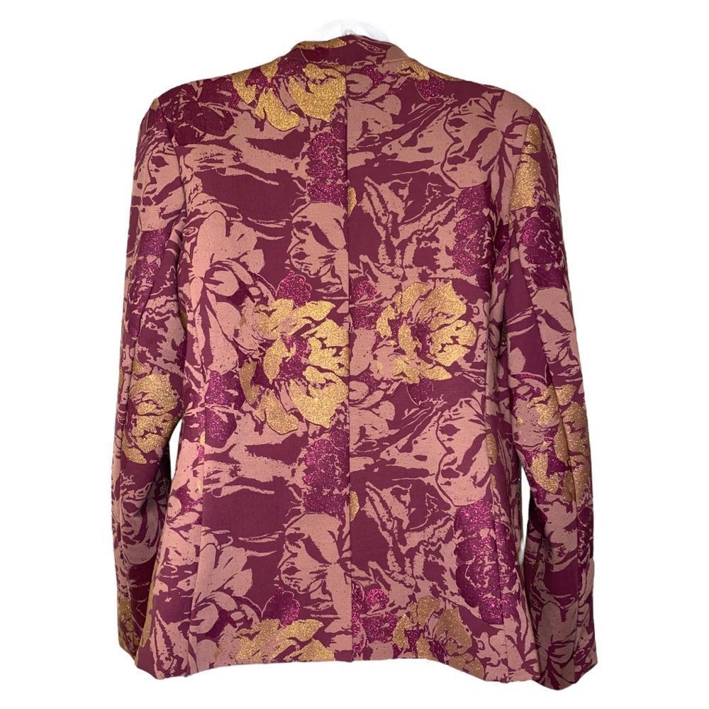 Soft Surroundings Purple and Gold Floral Blazer & Pants - Picture 4 of 16